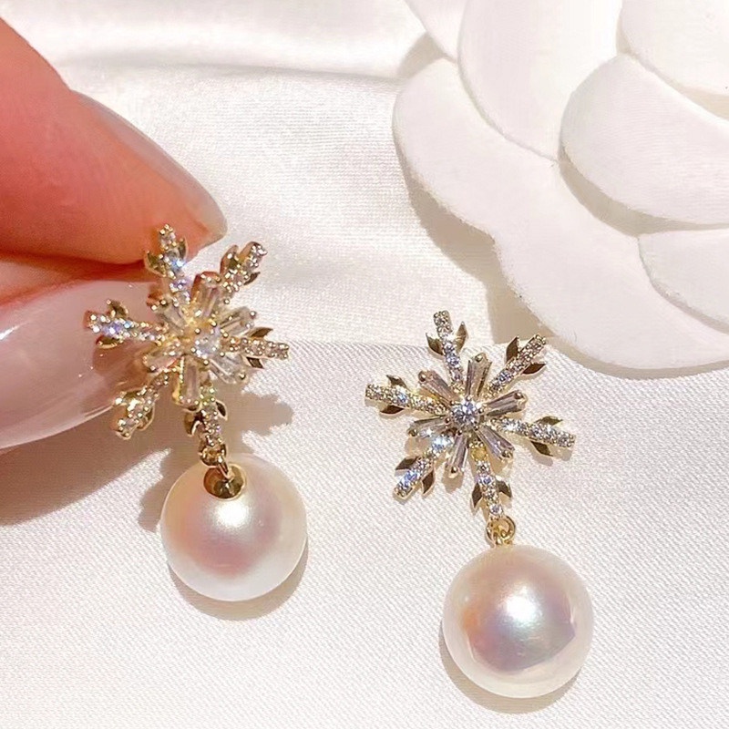 ต่างหูแฟชั่น รูปดอกไม้ ประดับมุก สไตล์ยุโรป อเมริกัน เรโทร หรูหรา - รูปที่ 3