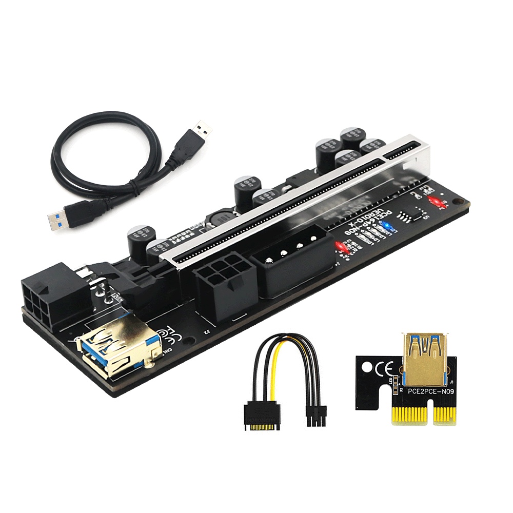 PCIE Riser 010 010X VER010X 010S Plus สาย USB 3.0 Cabo Riser GPU PCI Express X16 Riser สําหรับการ์ดว