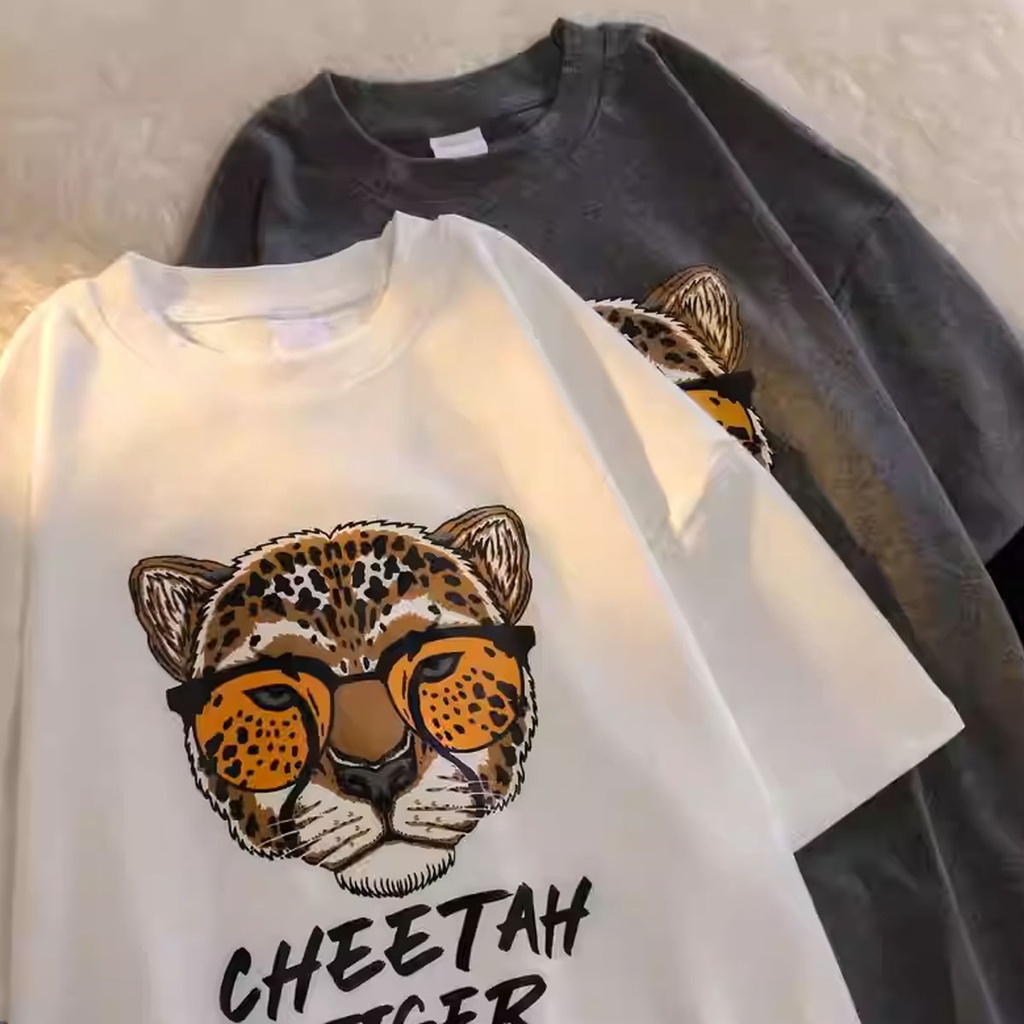 Grace_chili เสื้อยืดโอเวอร์ไซส์คอกลม พิมพ์ลาย ทรงหลวม โอเวอร์ไซซ์ สไตล์ฮิปฮอป 2431