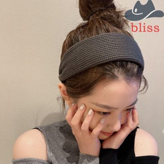 Bliss ที่คาดผม ผ้าถัก สีพื้น สไตล์ย้อนยุค เรียบง่าย ฤดูใบไม้ร่วง ฤดูหนาว สําหรับผู้หญิง