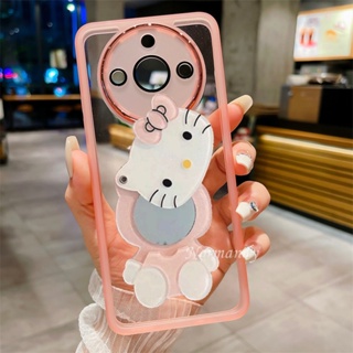 เคสโทรศัพท์มือถือ TPU ใส กันกระแทก ป้องกันกล้อง ลายการ์ตูน พร้อมกระจก สําหรับ Realme 11 Pro+ Pro Plus C53 C55 NFC C35 C33 4G 5G