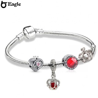 ⭐24H SHIPING⭐Trendy Antique Silver Plated Bracelet Embellished with Crystal Heart Charm Beads