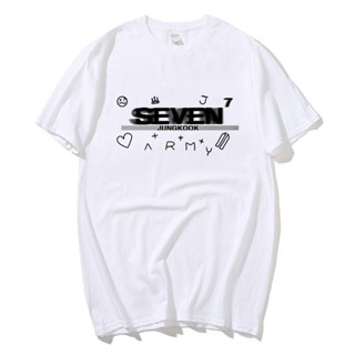 เสื้อยืดแขนสั้นลําลอง ผ้าฝ้าย คอกลม พิมพ์ลาย KPOP Bangtan Boys JK Seven สําหรับผู้ชาย และผู้หญิง 2023