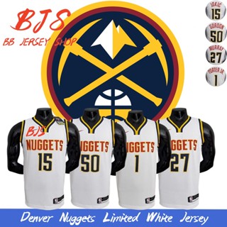 【BJS �� เลขที่ เสื้อกีฬาบาสเก็ตบอล 15Jokic Denver Nuggets Limited สีขาว