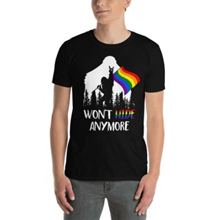 【Fashion】[100% Cotton]Comfortable WonT Hide Anymore Cool Lgbt Bigfoot Pride Lgbt Gay Lesbian Shirt  Shirt for Men Women