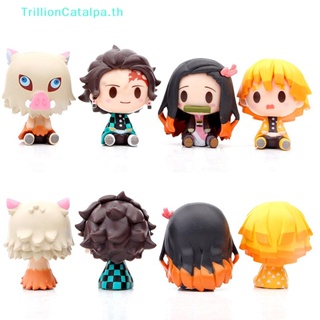 Trillioncatalpa ฟิกเกอร์ Demon Slayer Kamado Tanjirou Nezuko Agatsuma Zenitsu 4 ชิ้น ต่อชุด