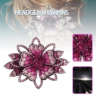 Sparkling Crystal Rhinestone Hair Clip Women Flower Hair Pin Accessories