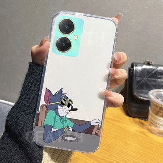 พร้อมส่ง เคสโทรศัพท์มือถือใส แบบนิ่ม ลายการ์ตูนหนู และแมว กันกระแทก สําหรับ VIVO Y27 Y36 Y78 4G 5G 2023 Y27 Y36