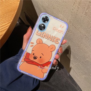 พร้อมส่ง เคสป้องกันโทรศัพท์มือถือซิลิโคน TPU แบบนิ่ม ลายการ์ตูนหมีพูห์ สีชมพู กันกระแทก สําหรับ OPPO A58 4G A58 4G