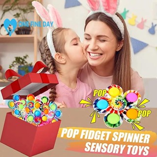 ของเล่น Fidget Pop Spinner Fingertip Top Bubble Music UV พิมพ์ลาย C4J6 สําหรับเล่นคลายเครียด