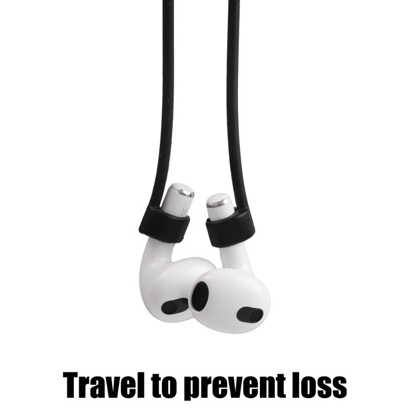 สายรัดหูฟังบลูทูธไร้สาย ซิลิโคนนิ่ม กันหล่น กันหาย หลากสี สําหรับ AirPods 55 70 ซม.