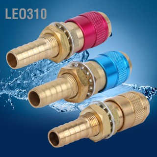 Leo310 3 pcs M10 สีแดง + เหลือง น้ำเงินระบายความร้อนด้วยน้ำ &amp; อะแดปเตอร์แก๊ส Quick Connector สำหรับไฟฉายเชื่อม TIG