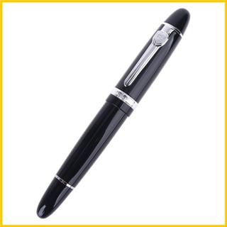 Runrun Jinhao 159 ปากกาหมึกซึม แบบหนา สีดํา และสีเงิน สําหรับ M Nib