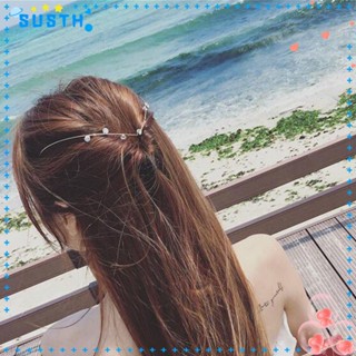 SUSTH กิ๊บติดผม ประดับพลอยเทียม หรูหรา แฟชั่นสําหรับผู้หญิง