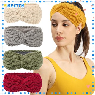 Nextth ที่คาดผม ถักโครเชต์ นุ่ม ยืดหยุ่น อุ่นหู แฟชั่น สําหรับผู้หญิง