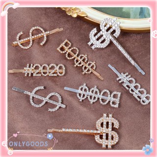 ONLY Fashion Women Girls Headpiece Shining Gold Silver Letter Hairpins