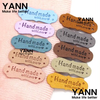 Yann1 ป้ายฉลากหนัง PU แฮนด์เมด สําหรับติดเสื้อผ้า หมวก กระเป๋า 20 ชิ้น