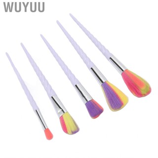 Wuyuu Cosmetic Brushes Set  High Density Bristles Makeup Easy To Color 5pcs for Makup Tool