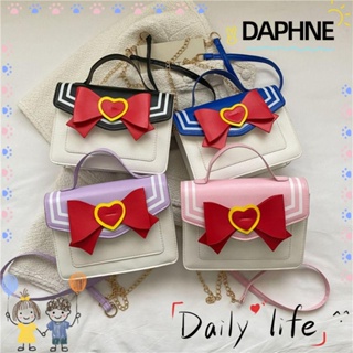 Daphne กระเป๋าถือ กระเป๋าสะพายไหล่ สะพายข้าง หนัง Pu ความจุสูง ประดับโบว์ สีพื้น สไตล์มินิมอล สําหรับสตรี