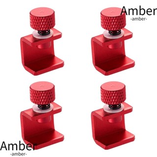 Amber คลิปหนีบกระจก อะลูมิเนียมอัลลอย สีแดง ปรับได้ สําหรับเครื่องพิมพ์ 3D Ender 3 Ender 3 Pro Ender 3 V2 3S Ender 5 Ender 5 Pro CR-20 Pro CR10 10S Pro 4 ชิ้น