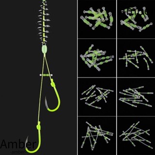 Amber ตะขอคู่ สําหรับผูกสายเบ็ดตกปลา 10 ชิ้น