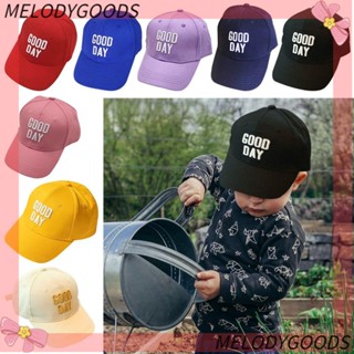 MELODG หมวกเบสบอล หมวกกันแดด ปักลายตัวอักษร สามารถปรับได้ สีพื้น