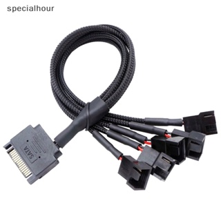 Specialhour^^ สายเคเบิลแยกพัดลมระบายความร้อน 12V SATA เป็นพอร์ตเชื่อมต่อ 3/4Pin 27 ซม. สีดํา สําหรับคอมพิวเตอร์ PC Molex IDE