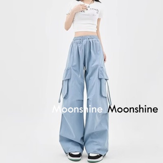 Moon  กางเกงขายาว คาร์โก้ กางเกง เชือกอเมริกันคลาสิค Cargo pants 2023 NEW 072429 ทันสมัย สบาย Beautiful Comfortable A90M07Y 36Z230909