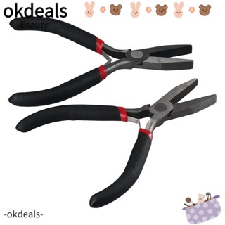 OKDEALS คีมปากแบน เครื่องมือทําเครื่องประดับ คีมดัดลวด ขนาดเล็ก สําหรับทําเครื่องประดับ ปากเป็ด