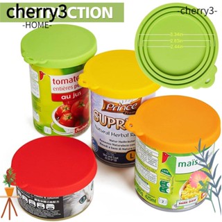 CHERRY3 ฝาครอบกระป๋องซิลิโคน ใช้ซ้ําได้ สําหรับสัตว์เลี้ยง