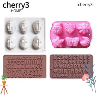 Cherry3 แม่พิมพ์ช็อคโกแลต รูปกระต่าย ตัวอักษร คุณภาพสูง สําหรับตกแต่งเค้กช็อคโกแลต 4 ชิ้น