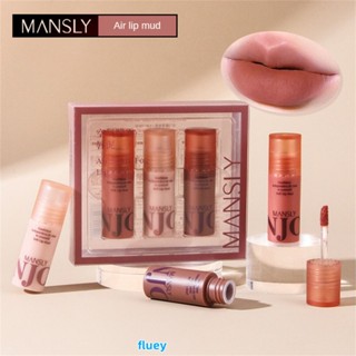 Mansly Air Mist ลิปกลอส เนื้อแมตต์ กํามะหยี่ ไวท์เทนนิ่ง ติดทนนาน 3 แพ็ค