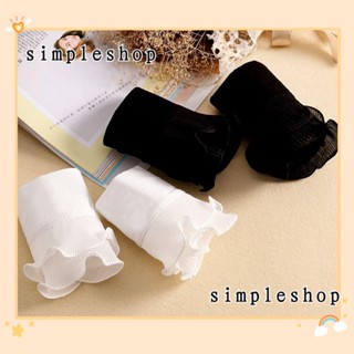 Simple ปลอกแขนปลอม แต่งระบายแผลเป็น แฟชั่นฤดูใบไม้ผลิ และฤดูใบไม้ร่วง สําหรับตกแต่งเสื้อกันหนาว 1 คู่