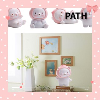 PATH ฟิกเกอร์เรซิ่น รูปหมีพีช สําหรับตกแต่งบ้าน ออฟฟิศ