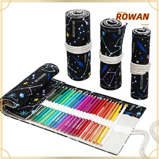 ROWANS กระเป๋าเก็บแปรงแต่งหน้า ปากกา แบบม้วน หนา 24 36 48 72 หลุม