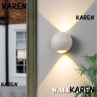 Karen โคมไฟติดผนัง สําหรับระเบียงบ้าน ทรงลูกบอล LED สีดํา/สีขาว