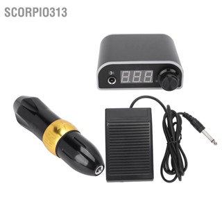 Scorpio313 ชุดเครื่องสัก Golden Motor ปากกา 7 สี LED Tattoo Power Supply Kit สำหรับผู้เริ่มต้น 100-240V