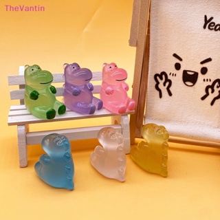 Thevantin เครื่องประดับผมเรซิ่น รูปการ์ตูนไดโนเสาร์น่ารัก เรืองแสง ขนาดเล็ก DIY สําหรับตกแต่งรถยนต์