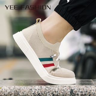 YEE Fashion รองเท้าผ้าใบผู้ชาย ลำลองผู้ชาย ผ้าใบแฟชั่น สไตล์เกาหลี กีฬากลางแจ้ง ทำงานรองเท้าลำลอง ทันสมัย Korean Style Stylish Chic D93D09R 37Z230910