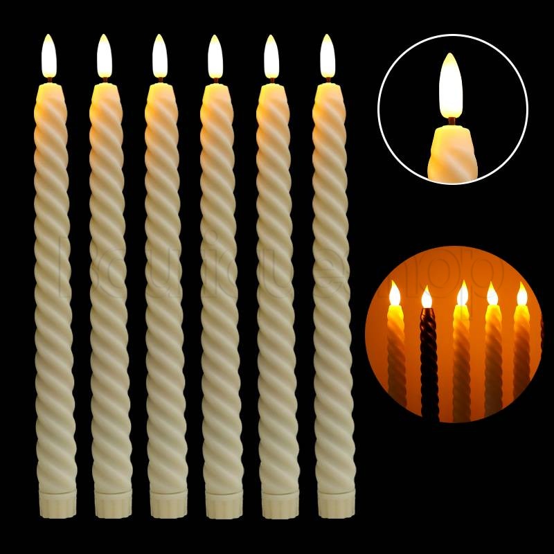 LED Flameless Taper เทียนไฟ/สําหรับงานแต่งงานคริสต์มาสวันเกิด/อิเล็กทรอนิกส์ Votive LED โคมไฟ/แบตเตอรี่ดําเนินการปลอมแท่งริบหรี่ไฟฟ้าเทียนยาว/