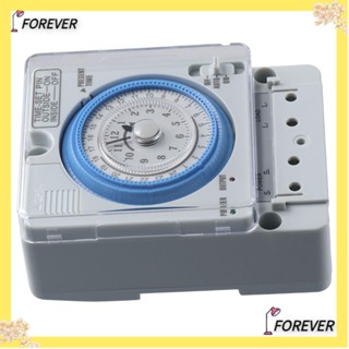 Forever สวิตช์ควบคุมเวลาเชิงกล ตั้งเวลา 12V AC DC ทนทาน สีขาว สําหรับช่างไฟฟ้า