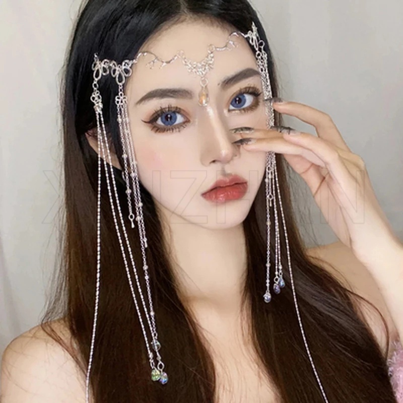 กิ๊บติดผมถัก ประดับพลอยเทียม แต่งพู่