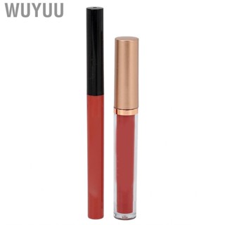 Wuyuu Lip Liner Lipstick Set  Stackable 2pcs Moisturizing Long Lasting Matte Lipliner Rotatable for Female