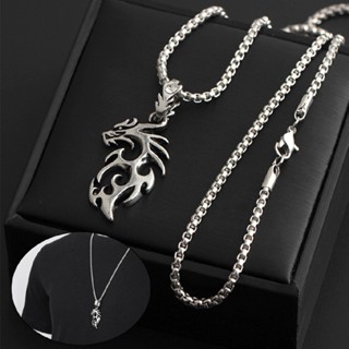 Mens Vintage Dragon Pendant Long Chain Necklace Party Jewelry Gift