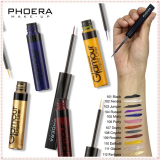 Phoera 12 สี Waterproof Matte Liquid Eye Liner Pen Long-last Charming Eye Liner Pen Professional Easy To Color Eye Makeup Upbest JOYFEEL