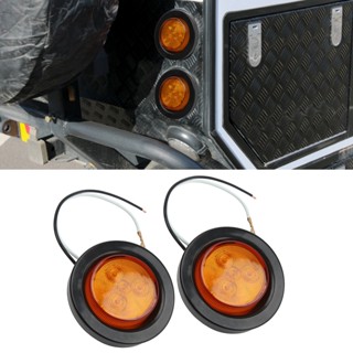 Hj001 ไฟหรี่ Led ทรงกลม สีเหลือง กันน้ํา 2 นิ้ว สําหรับรถบรรทุก รถปิ๊กอัพ Ute Utv