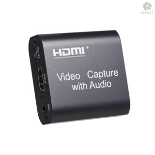 [DZ] การ์ดจับภาพวิดีโอ HD พร้อมเสียง HD เป็น Usb 2.0 4K อินพุต 1080P รองรับการสตรีมมิ่งเกม สีดํา