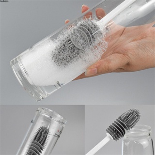 Aubess Aubess Aubes Brush Cup Long Silicone Cleaning Bottle TPR แปรงป้อนอาหาร แปรง Jar ด้ามขวด แปรงแก้ว