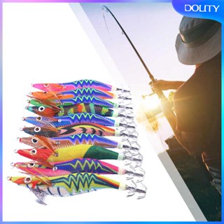 [dolity] เหยื่อตกปลาหมึกเรืองแสงในที่มืด ทนทาน 10 ชิ้น