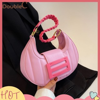 【Double C 】✿   กระเป๋าถือ กระเป๋าสะพายไหล่ สะพายข้าง หนัง PU สีพื้น หรูหรา แฟชั่นฤดูร้อน สําหรับสตรี